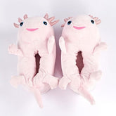 Plush Axolotl Slippers Unisex Rubber Sole Shoe (1 Pair) One-Size-Fits-Most Simple Exclusive